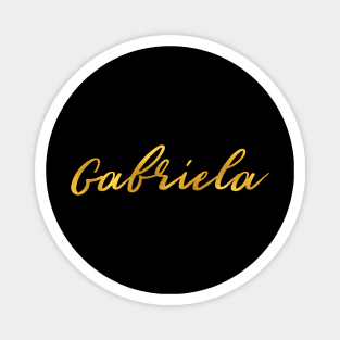 Gabriela Name Hand Lettering in Faux Gold Letters Magnet
